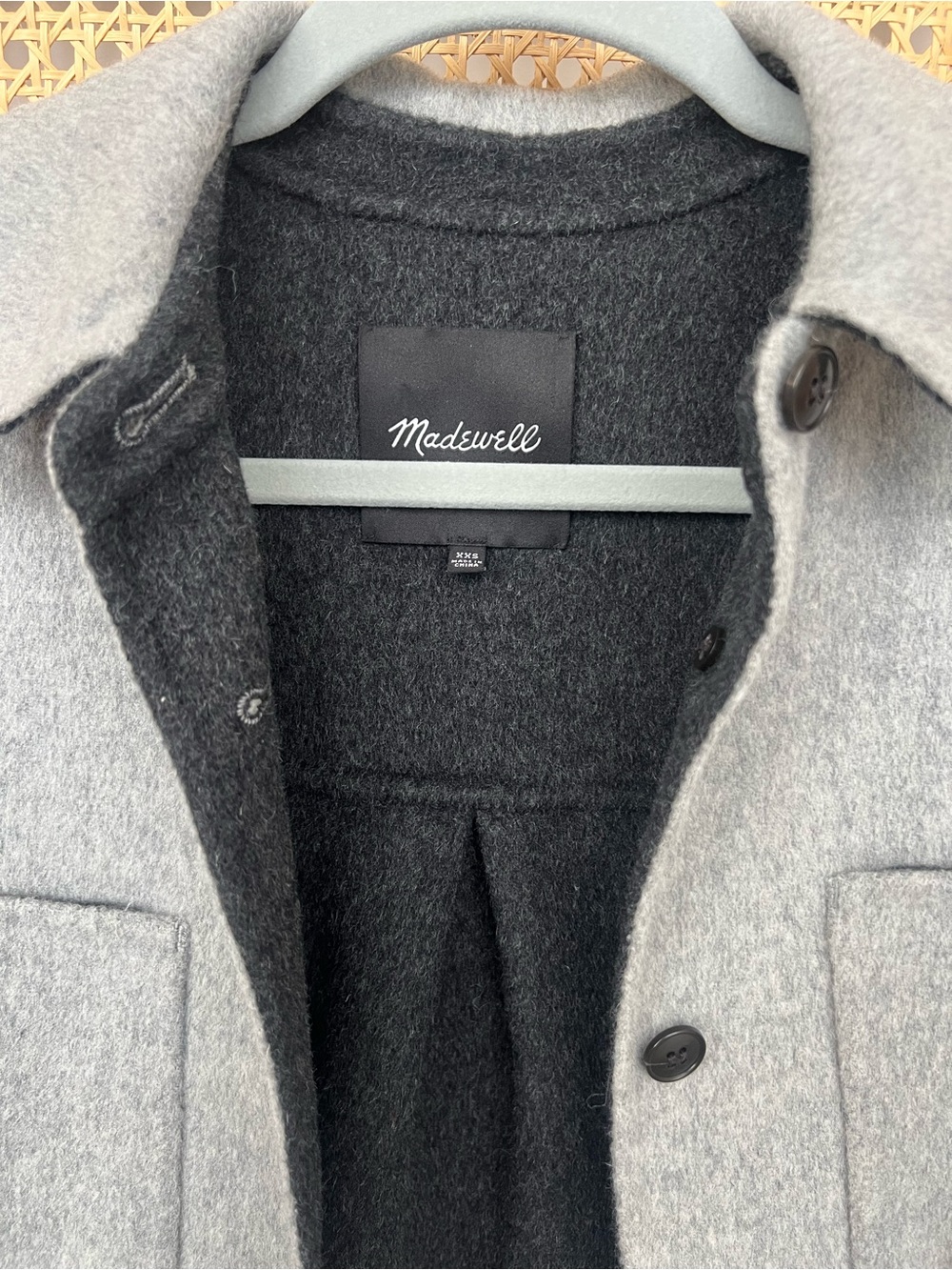 Madewell Double-Faced Long Shirt-Jacket in Heather Coal XXS - Picture 3 of 5
